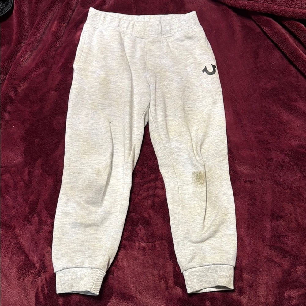True Religion Gray Sweatpants Tapered Elastic Cuffs